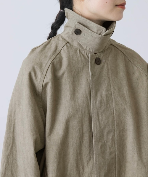 かぐれ（カグレ）の「コットンリネンステンカラーコート（ステンカラーコート・レディース・PURPLE/BEIGE・FREE）」の18枚目の写真