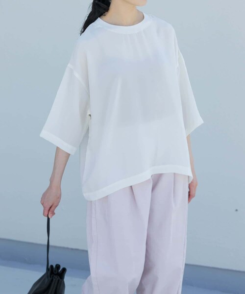 かぐれ（カグレ）の「キュプラプルオーバー（Tシャツ/カットソー・レディース・IVORY/NAVY/CHARCOAL・FREE）」の8枚目の写真
