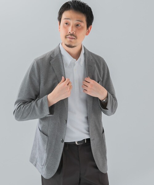 URBAN RESEARCH DOORS(アーバンリサーチドアーズ)の「『イージーケア/速乾』LIFE STYLE TAILOR メランジニットイージージャケット(テーラードジャケット・メンズ・GRAY/NAVY/BROWN・44/46/48/50)」の1枚目の写真