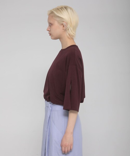 LAATO（ラート）の「shirring over tee（Tシャツ/カットソー・レディース・マロン/ミッドナイト/エッグ・Free）」の6枚目の写真