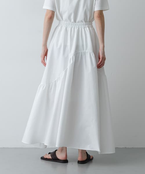 SENSE OF PLACE by URBAN RESEARCH(センスオブプレイスバイアーバンリサーチ)の「アシメキリカエギャザースカート(スカート・レディース・OFF WHITE/BLACK/BEIGE・One)」の7枚目の写真