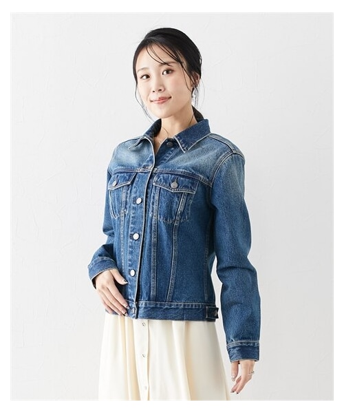 nissen（ニッセン）の「【大きい胸専用】デニムジャケット（Gジャン）（デニムジャケット・レディース・ブルー/ネイビー・FM/FL/FLL/F3L）」の3枚目の写真