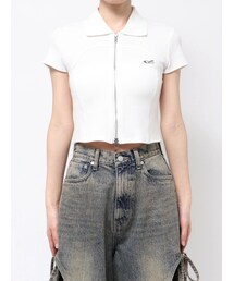 EMODA | リブカッティングショートスリーブトップ(Tシャツ/カットソー)