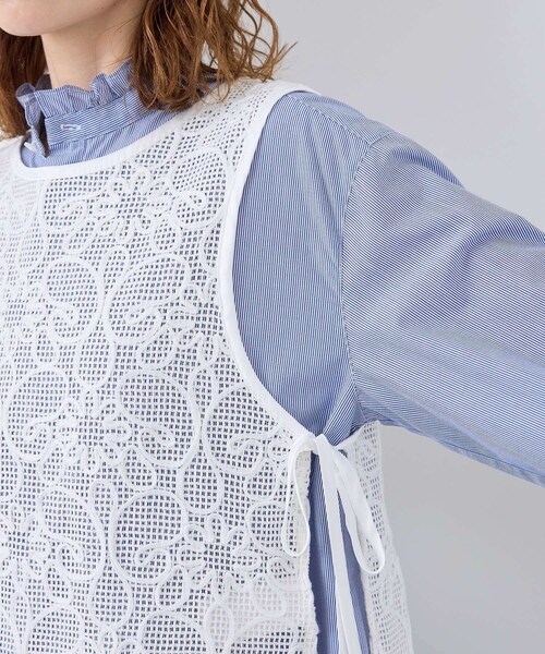 ROPE' PICNIC（ロペピクニック）の「サイドリボンレースベスト（ベスト・レディース・ブラック/ホワイト/キナリ・F）」の21枚目の写真