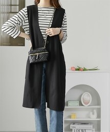 nissen | カットジョーゼットロングジレ(ベスト)