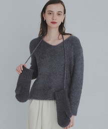 URBAN RESEARCH Sonny Label | ラメフェザーVネックニットプルオーバー(ニット/セーター)