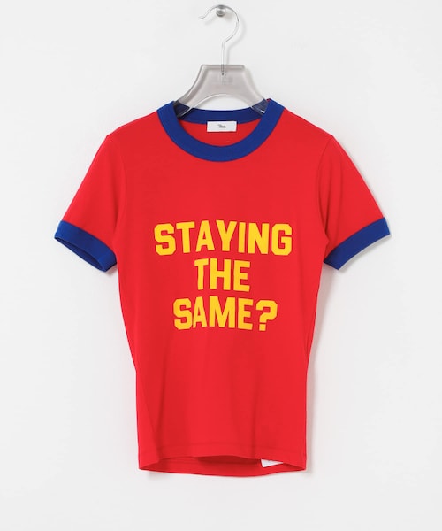 URBAN RESEARCH（アーバンリサーチ）の「Teya　Flock Letter Ringer T-shirts（Tシャツ/カットソー・レディース・BLACK/RED・S/L）」の2枚目の写真