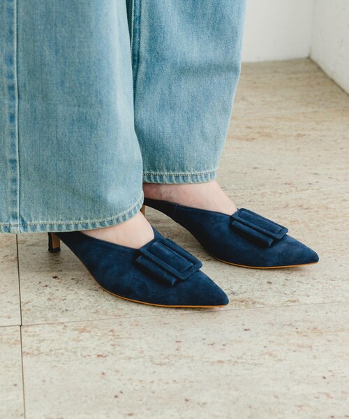 URBAN RESEARCH ROSSO（アーバンリサーチロッソ）の「F by ROSSO　バックルデザインミュール（サンダル・レディース・NAVY/CAMEL・37/38）」の6枚目の写真