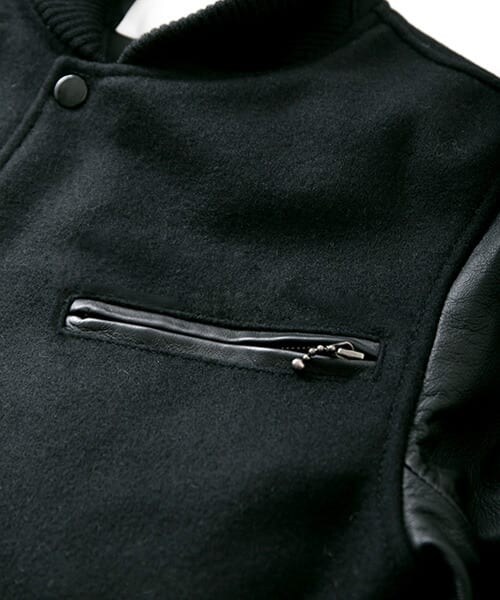 URBAN RESEARCH（アーバンリサーチ）の「URiD　メルトン/ラムレザー スタジャン（スタジャン・メンズ・BLACK/NAVY/CAMEL・S/M/L）」の7枚目の写真