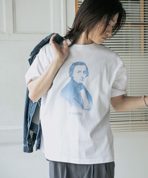 SENSE OF PLACE by URBAN RESEARCH（センスオブプレイスバイアーバンリサーチ）の「ヴィンテージライクTシャツ(ショパン)（Tシャツ/カットソー・メンズ・WHITE/MINT・M/L）」の4枚目の写真