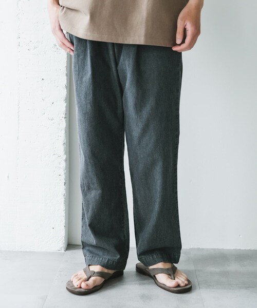 URBAN RESEARCH DOORS（アーバンリサーチドアーズ）の「リネンブレンドデニム イージートラウザー（デニムパンツ・メンズ・INDIGO/INDIGOUSED/BLACK/BLACK USED・M/L）」の17枚目の写真
