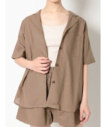 EVRIS | リネンブレンドオープンカラーシャツ【セットアップ着用可能】(シャツ/ブラウス)