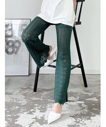 GYDA | ソフトフレアークロシェニットパンツ(その他パンツ)