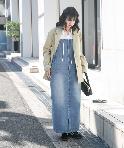 ITEMS URBANRESEARCH(アイテムズ アーバンリサーチ)の「ルーズテーラード強撚ジャケット(テーラードジャケット・レディース・KHK/Y.BEG/CHA・Free)」の20枚目の写真