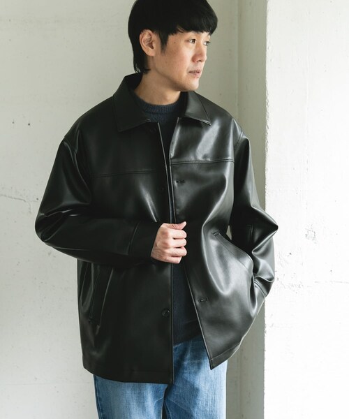 URBAN RESEARCH DOORS（アーバンリサーチドアーズ）の「FL カーコート（ライダースジャケット・メンズ・BLACK・M/L）」の5枚目の写真