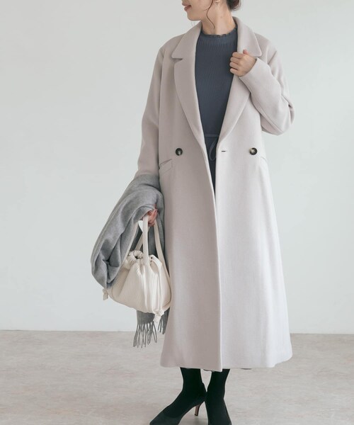 URBAN RESEARCH ROSSO（アーバンリサーチロッソ）の「セミダブルロングチェスターコート（チェスターコート・レディース・CAMEL/L/GRAY/BLUE・36/38）」の11枚目の写真