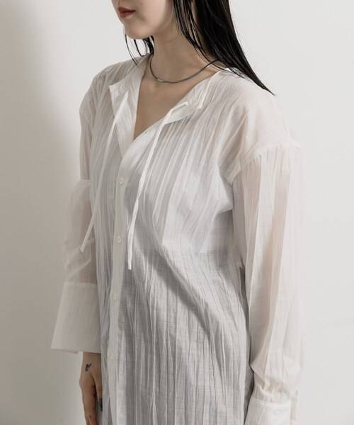THE GOODLAND MARKET（ザグッドランドマーケット）の「&her　Washer Multi Shirts（シャツ/ブラウス・レディース・PINK/WHITE/NAVY・one）」の6枚目の写真