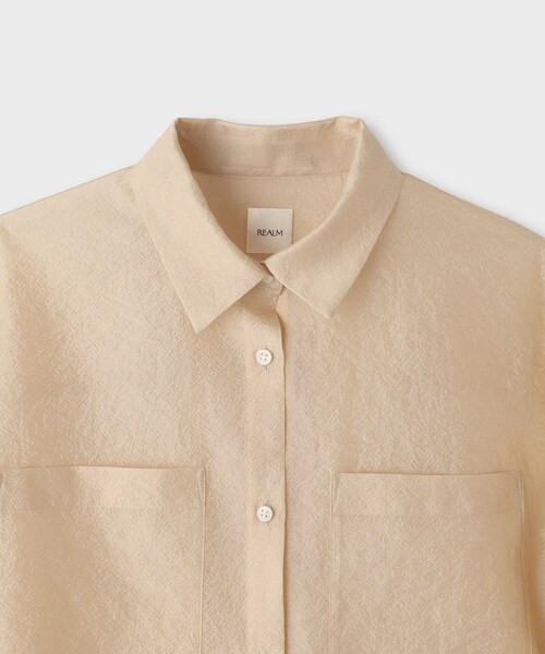 ROPE'(ロペ)の「【一部店舗限定】【REALM(レルム)】SHEER SHIRT|シアービッグシャツ(シャツ/ブラウス・レディース・ブラック/ホワイト/ベージュ・38)」の15枚目の写真