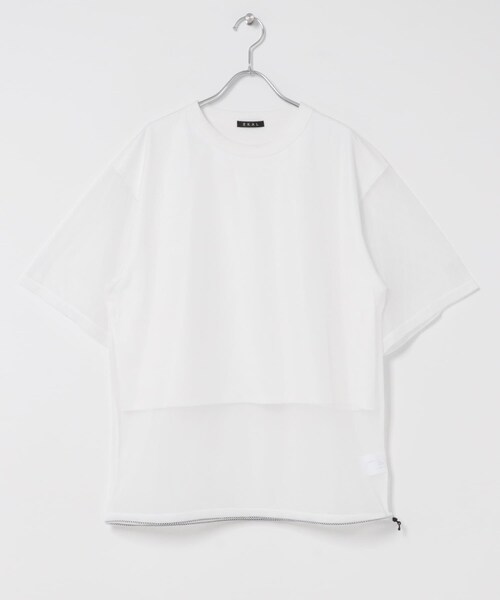 EKAL(エカル)の「『UR TECH ひやサラクール』メッシュレイヤードT-SHIRTS(Tシャツ/カットソー・レディース・ホワイト/グレー/ネイビー/レンガー・One)」の13枚目の写真