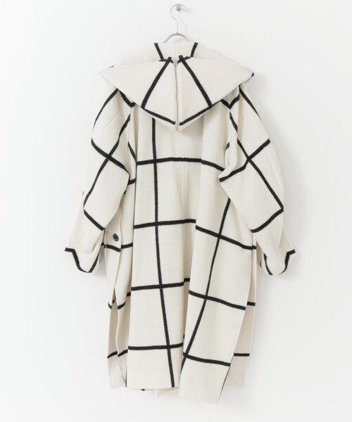URBAN RESEARCH（アーバンリサーチ）の「rito structure　GRID-PATTERN DUFFLE COAT（ダッフルコート・レディース・CGY/WHT・2）」の18枚目の写真