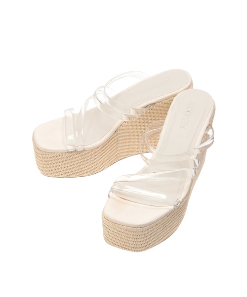 RESEXXY（リゼクシー）の「クリアウェッジサンダル（サンダル・レディース・アイボリー/ブラック・S/M/L）」の2枚目の写真