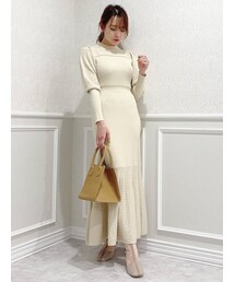 dazzlin | クロシェオープンポイントニットワンピース(ワンピース)