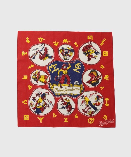 ADAM ET ROPE'(アダムエロペ)の「【MISTER FREEDOM×SUGAR CANE】SELVAGE BANDANA JV KERCHIEF(バンダナ/スカーフ・メンズ・ネイビー/レッド・F)」の2枚目の写真