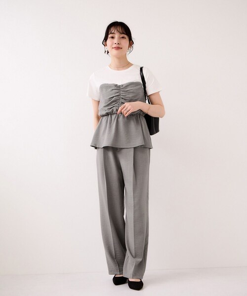 VIS（ビス）の「【WEB限定】美easyリネンライクベルテッドストレートパンツ/イージーケア・接触冷感（その他パンツ・レディース・ブラック/グレー/キナリ/ピンク・L/M/S/SS）」の20枚目の写真