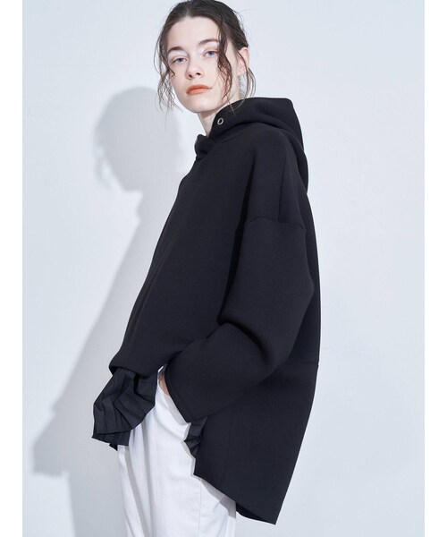 ELENDEEK（エレンディーク）の「ASYMME HEM BL HOODED W JERSEY（Tシャツ/カットソー・レディース・ホワイト/オフホワイト/ライトグレー/ブラック・F）」の18枚目の写真