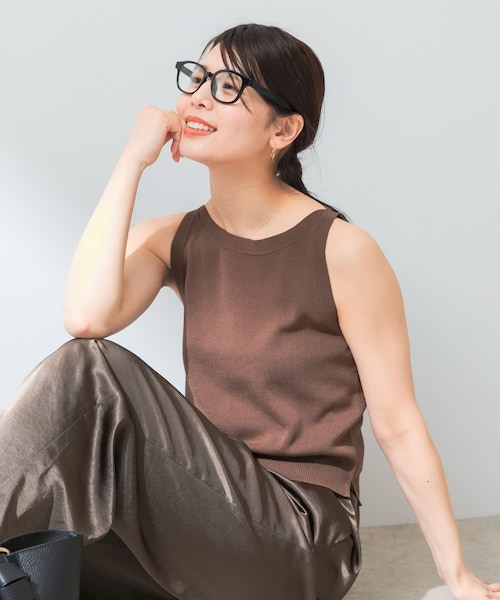 URBAN RESEARCH ROSSO（アーバンリサーチロッソ）の「F by ROSSO　ウォッシャブルミラノリブアメスリニット（ニット/セーター・レディース・BLACK/L/GRAY/BROWN/NAVY×OW・FREE）」の3枚目の写真