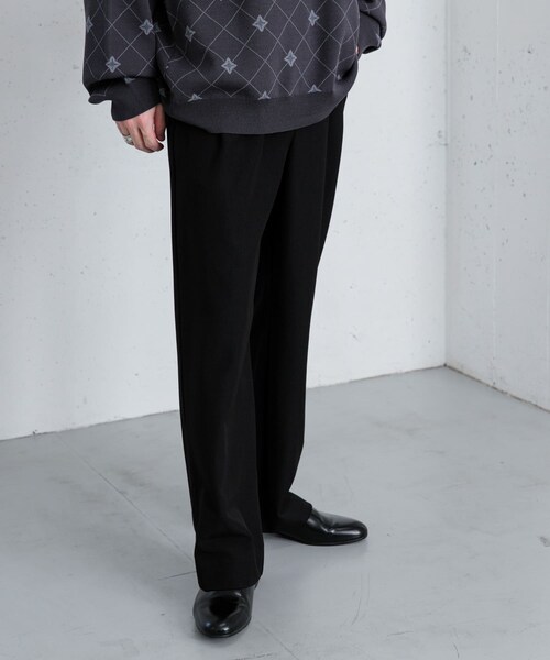 SENSE OF PLACE by URBAN RESEARCH（センスオブプレイスバイアーバンリサーチ）の「『イージーケア』ダブルタックワイドパンツ（その他パンツ・メンズ・CHARCOAL/BLACK/GREIGE/BLUE・S/M/L）」の7枚目の写真