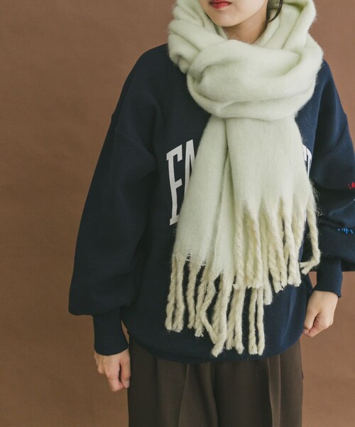 ITEMS URBANRESEARCH（アイテムズ アーバンリサーチ）の「ソフトブークレストール（マフラー・レディース・GRY/BRN/MNT・-）」の21枚目の写真