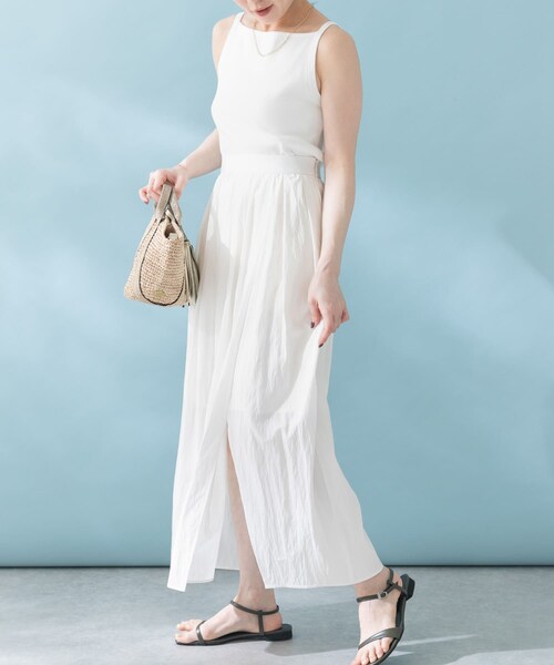 URBAN RESEARCH ROSSO（アーバンリサーチロッソ）の「撥水UVギャザーストレートスカート（スカート・レディース・white/pink/navy・FREE）」の5枚目の写真