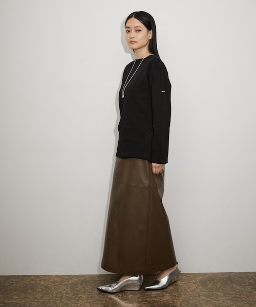 ADAM ET ROPE'（アダムエロペ）の「【公式サイト限定】【SAINT JAMES】SOLID（Tシャツ/カットソー・レディース・ブラック/オフホワイト/ピンク・1）」の6枚目の写真