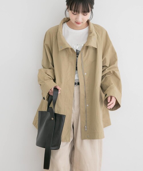 ITEMS URBANRESEARCH(アイテムズ アーバンリサーチ)の「テントラインハーフコート(テーラードジャケット・レディース・SAND/SAGE・Free)」の15枚目の写真