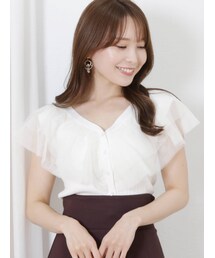 MERCURYDUO | 異素材ラッフルカーディガン(カーディガン/ボレロ)