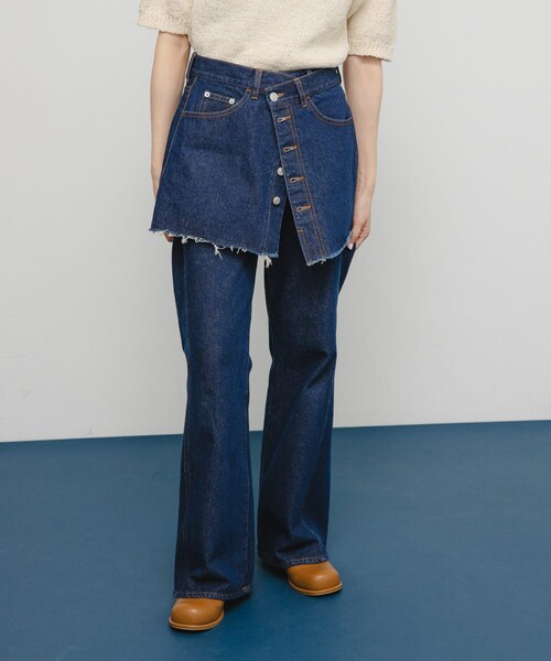 KBF（ケイビーエフ）の「デニムミニスカート（デニムスカート・レディース・L.BLUE/BLUE・one）」の2枚目の写真