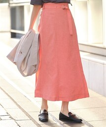 nissen | 大きいサイズ リネンライク細ベルトマーメイドスカート（ゆったりヒップ）（セットアップ対応）(スカート)