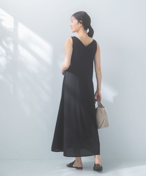 URBAN RESEARCH ROSSO（アーバンリサーチロッソ）の「リネン混リボンドレス（ワンピース・レディース・BLACK/VANILLA/GREEN/P/BLUE・Free）」の20枚目の写真
