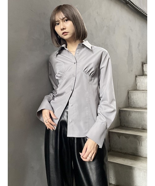 MURUA（ムルーア）の「ブラディテールシャツ（シャツ/ブラウス・レディース・ホワイト/グレー・F）」の6枚目の写真