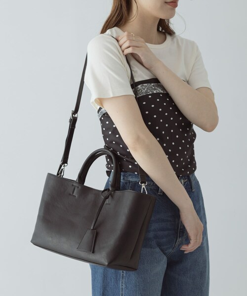URBAN RESEARCH Sonny Label（アーバンリサーチサニーレーベル）の「2WAYワイドハンドバッグ（ハンドバッグ・レディース・ブラック/Dブラウン・One）」の9枚目の写真