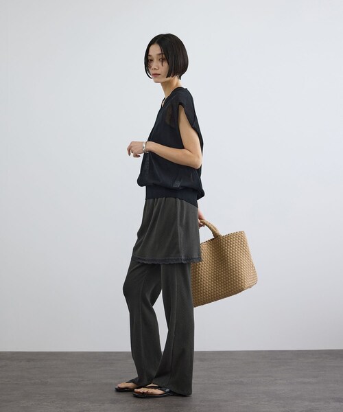 ADAM ET ROPE'（アダムエロペ）の「【Angie La La for SALON】GENTLE intimate レギンススカート（その他パンツ・レディース・チャコール/ホワイト・F）」の14枚目の写真