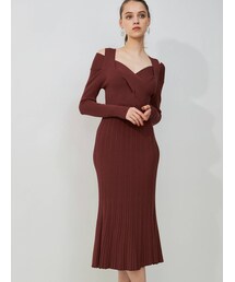 MERCURYDUO | 2WAYオープンショルダーリブニットワンピース(ワンピース)