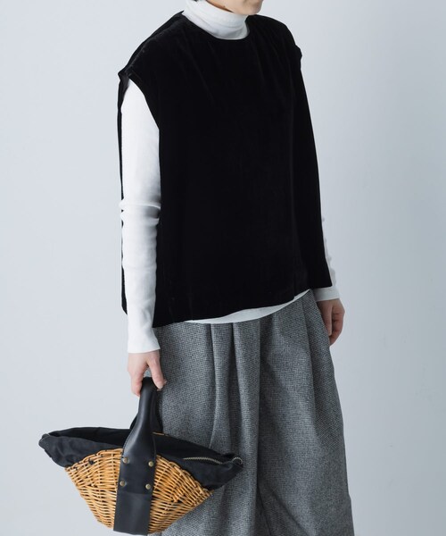 かぐれ（カグレ）の「コットンウールテレコタートルカットソー（Tシャツ/カットソー・レディース・OFF/BLACK・Free）」の10枚目の写真