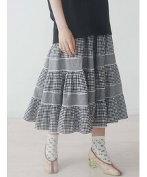 merry jenny | イレギュラーチェックフレアスカート(スカート)