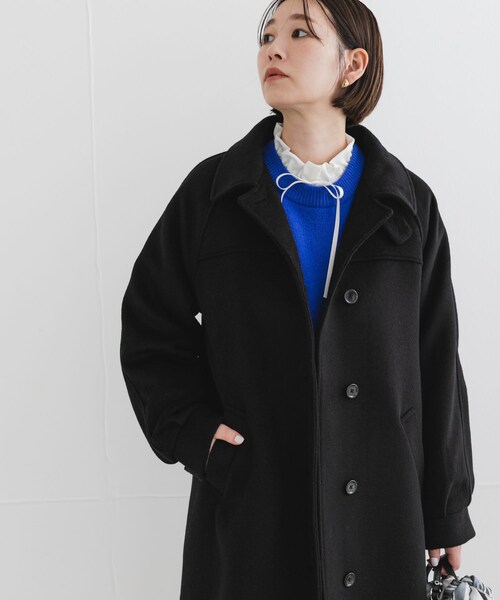 URBAN RESEARCH ROSSO（アーバンリサーチロッソ）の「F by ROSSO　『UR TECH』ビーバーステンカラーロングコート（ステンカラーコート・レディース・BROWN/BLACK・Free）」の8枚目の写真