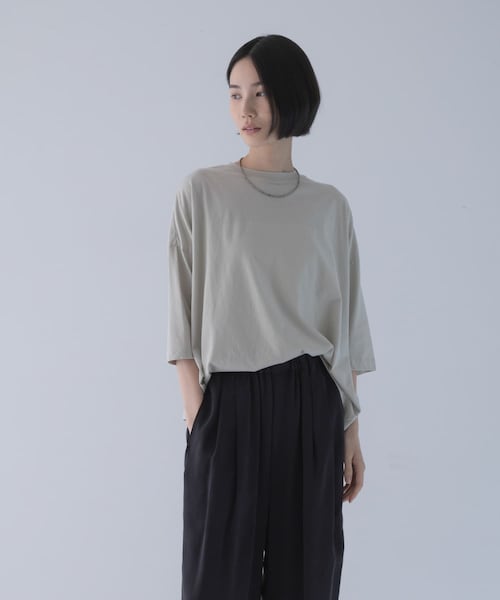 かぐれ（カグレ）の「ワイド6分袖プルオーバー（Tシャツ/カットソー・レディース・OFF/INK BLACK/GREGE/BROWN・Free）」の3枚目の写真