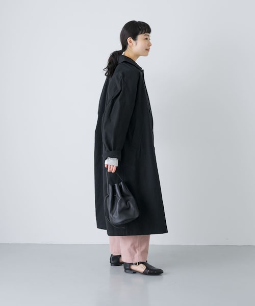 かぐれ(カグレ)の「コットンバルコート(ステンカラーコート・レディース・IVORY/BEIGE/BLACK・Free)」の2枚目の写真