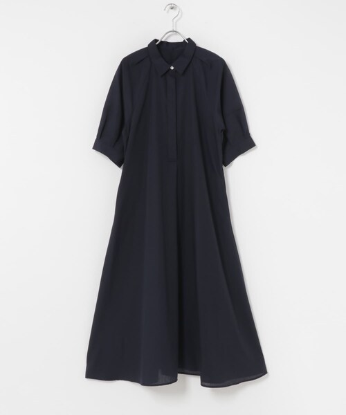 URBAN RESEARCH ROSSO（アーバンリサーチロッソ）の「『WEB限定』『UR TECH Smart Linen Touch』イージーリネンシャツワンピース（ワンピース・レディース・BRN STRIPE/NAVY・Free）」の4枚目の写真