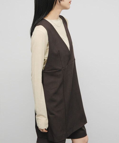 KBF（ケイビーエフ）の「シアーリブデザインカットソー（Tシャツ/カットソー・レディース・L.BEIGE/PINK/CHARCOAL・one）」の18枚目の写真